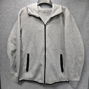Uniqlo Men's Grey Zip Tech Hoodie Size XL